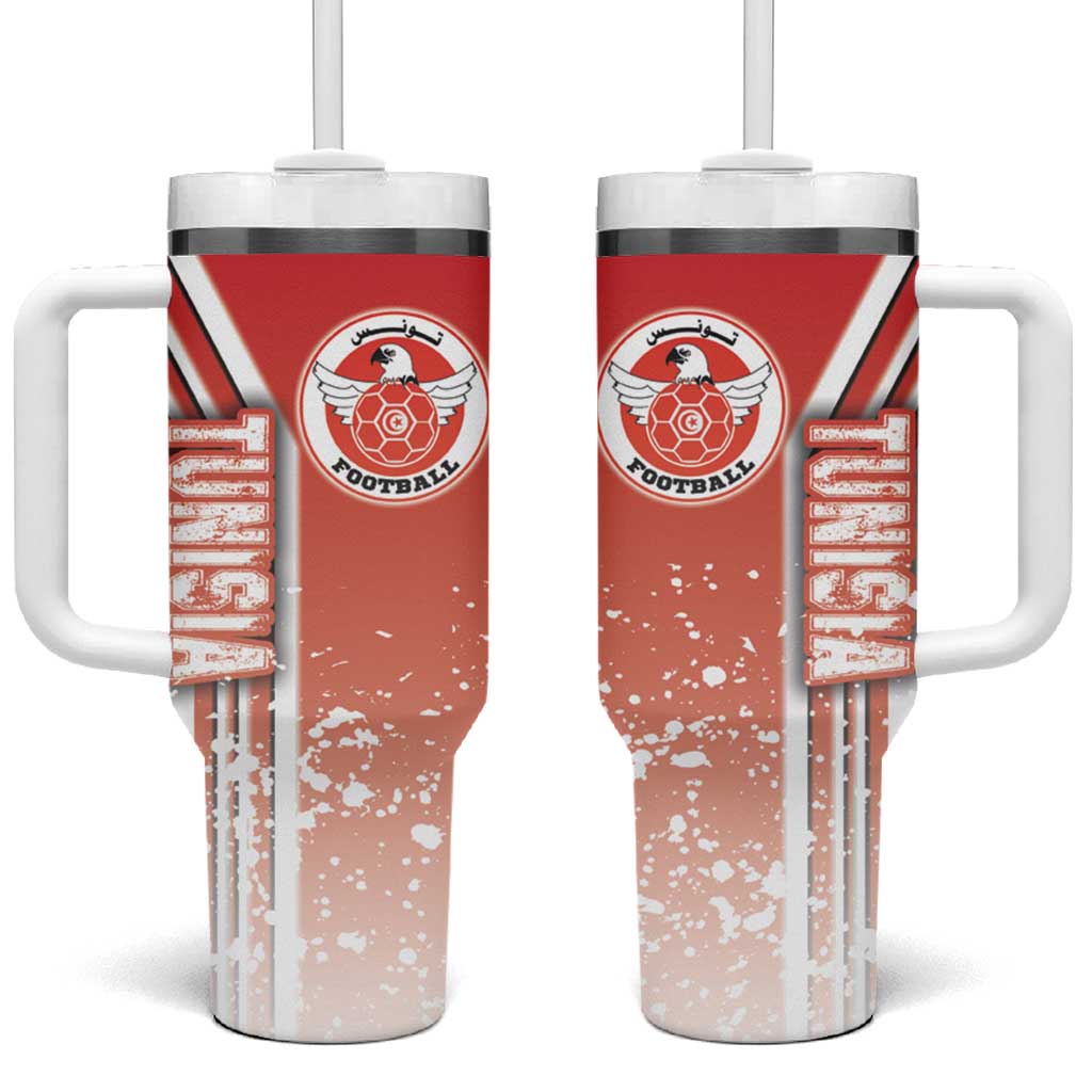 Tunisia Football Tumbler With Handle Eagles of Carthage Soccer - Road To Champion