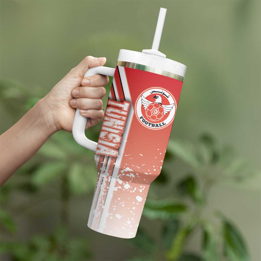 Tunisia Football Tumbler With Handle Eagles of Carthage Soccer - Road To Champion