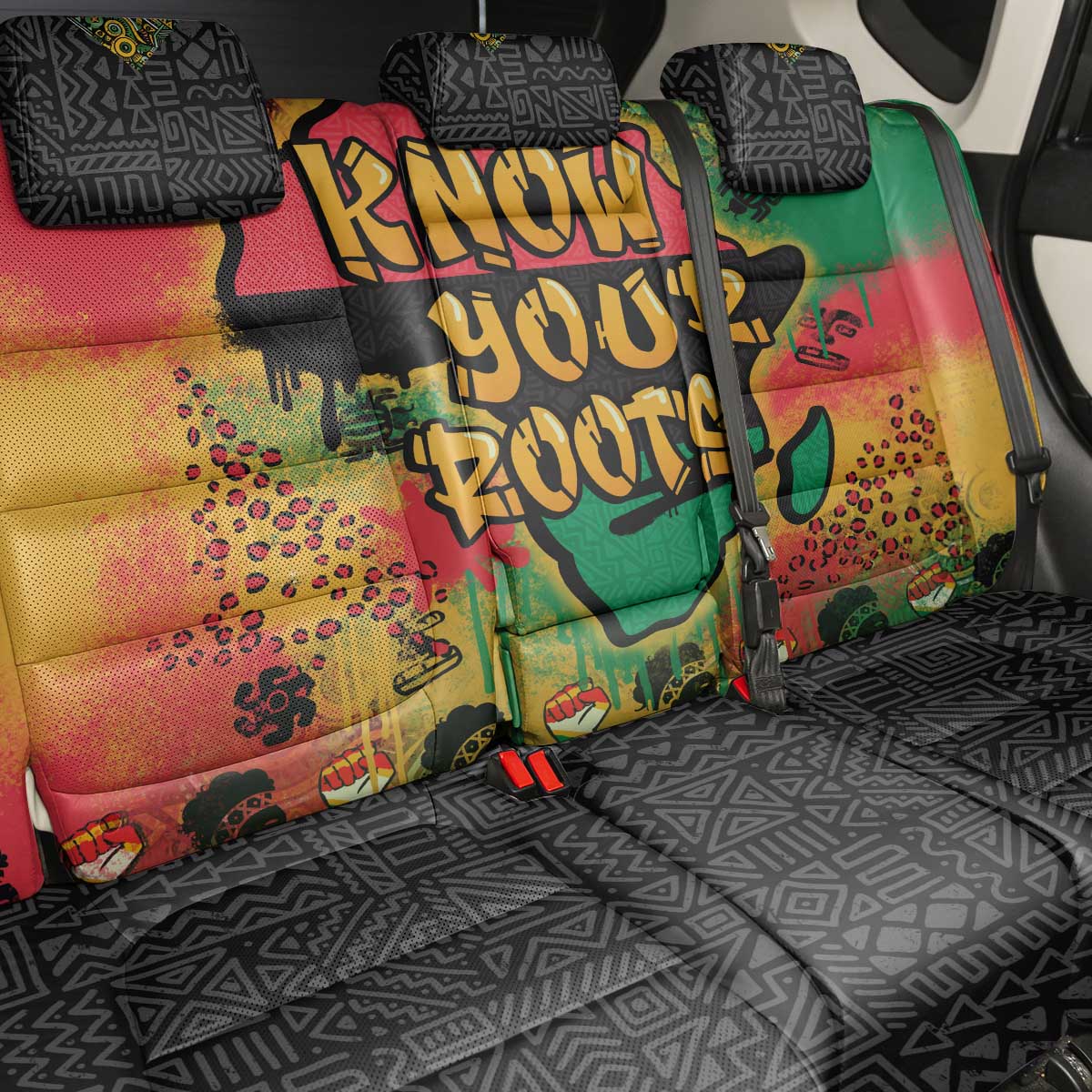 African Map Graffiti Back Car Seat Cover Know You Roots - Wonder Print Shop