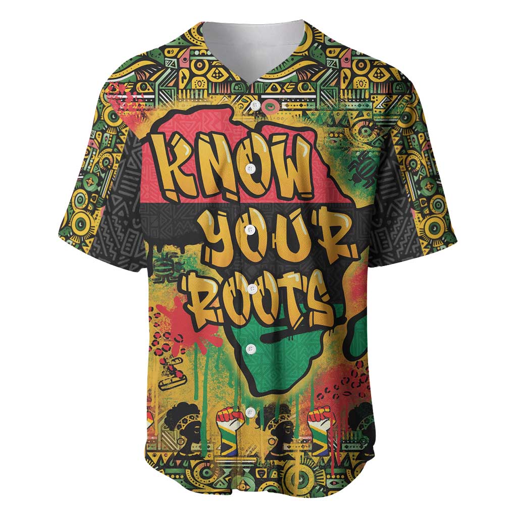 African Map Graffiti Baseball Jersey Know You Roots - Wonder Print Shop