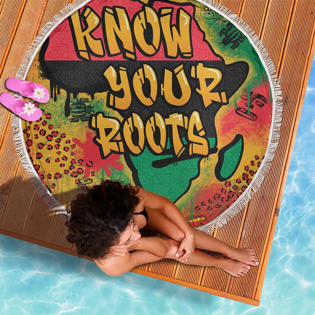 African Map Graffiti Beach Blanket Know You Roots - Wonder Print Shop