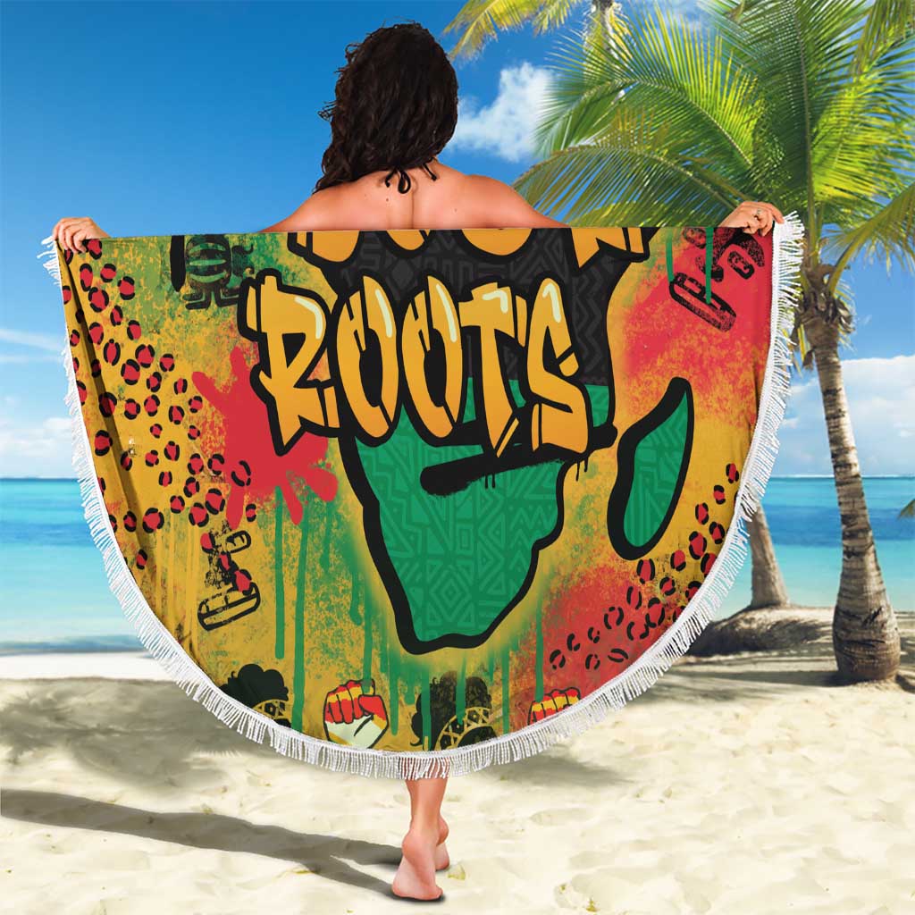 African Map Graffiti Beach Blanket Know You Roots - Wonder Print Shop