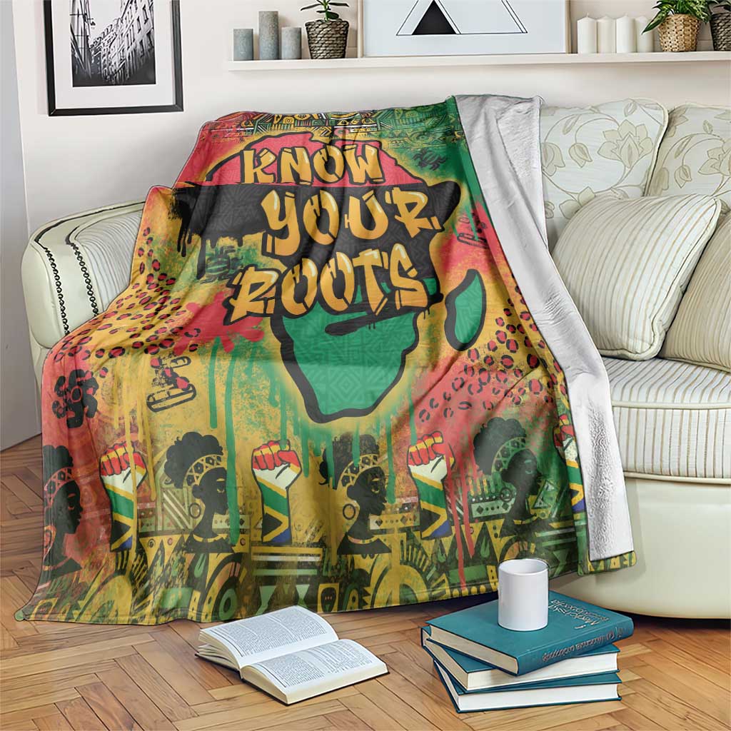 African Map Graffiti Blanket Know You Roots