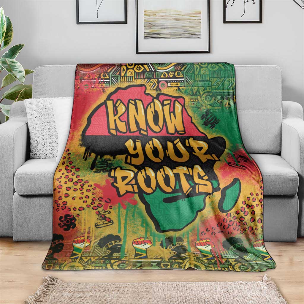 African Map Graffiti Blanket Know You Roots