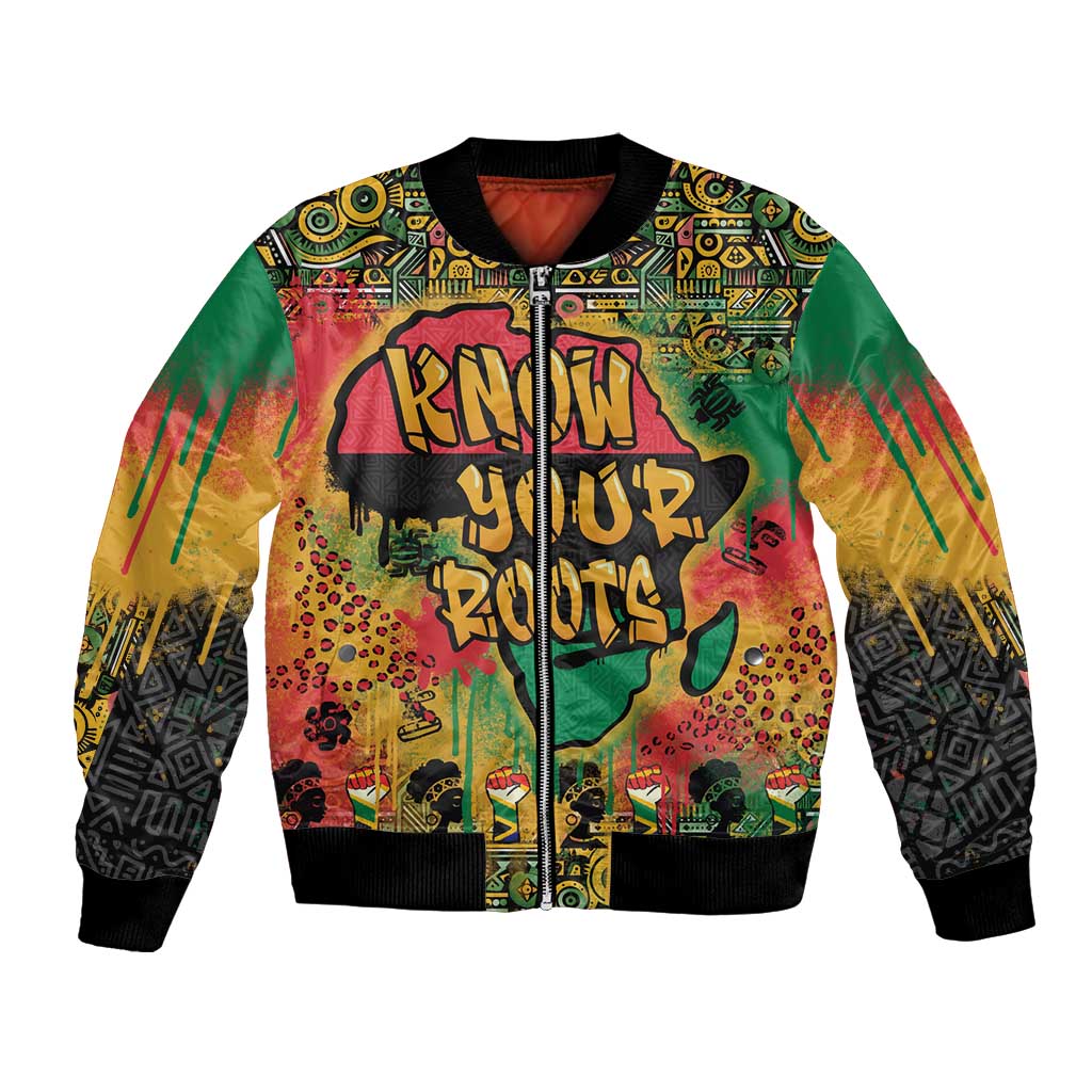 African Map Graffiti Bomber Jacket Know You Roots - Wonder Print Shop