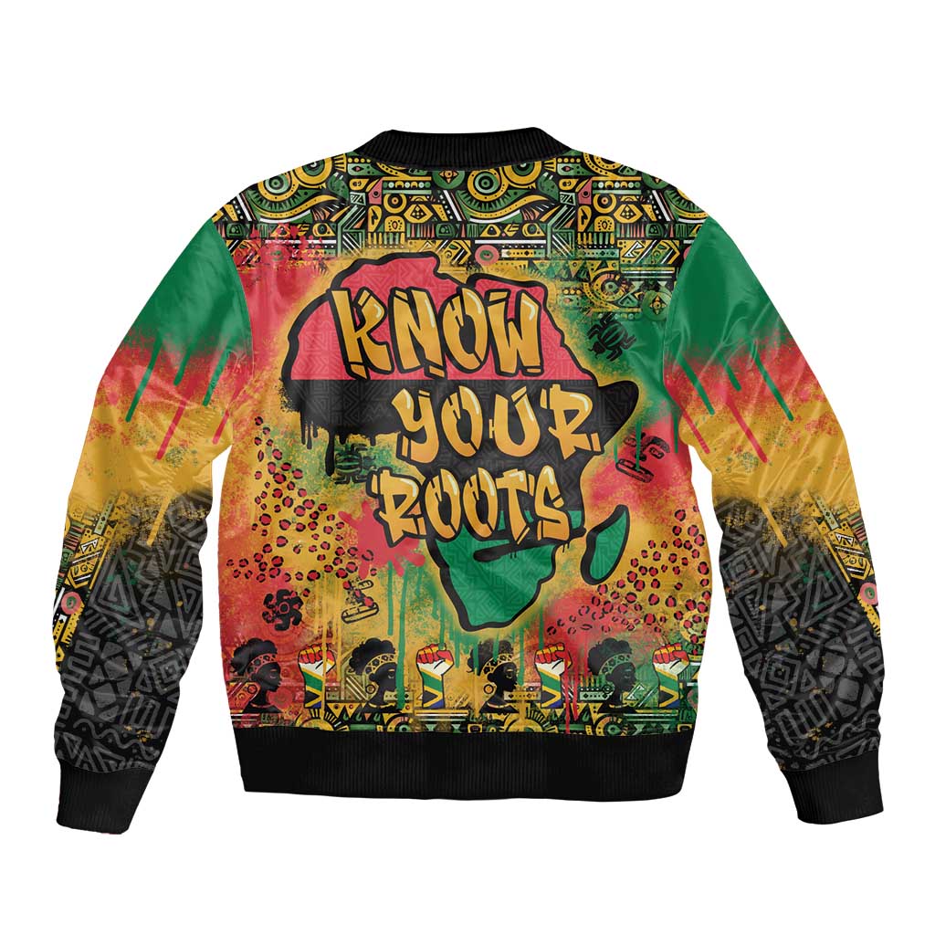 African Map Graffiti Bomber Jacket Know You Roots - Wonder Print Shop