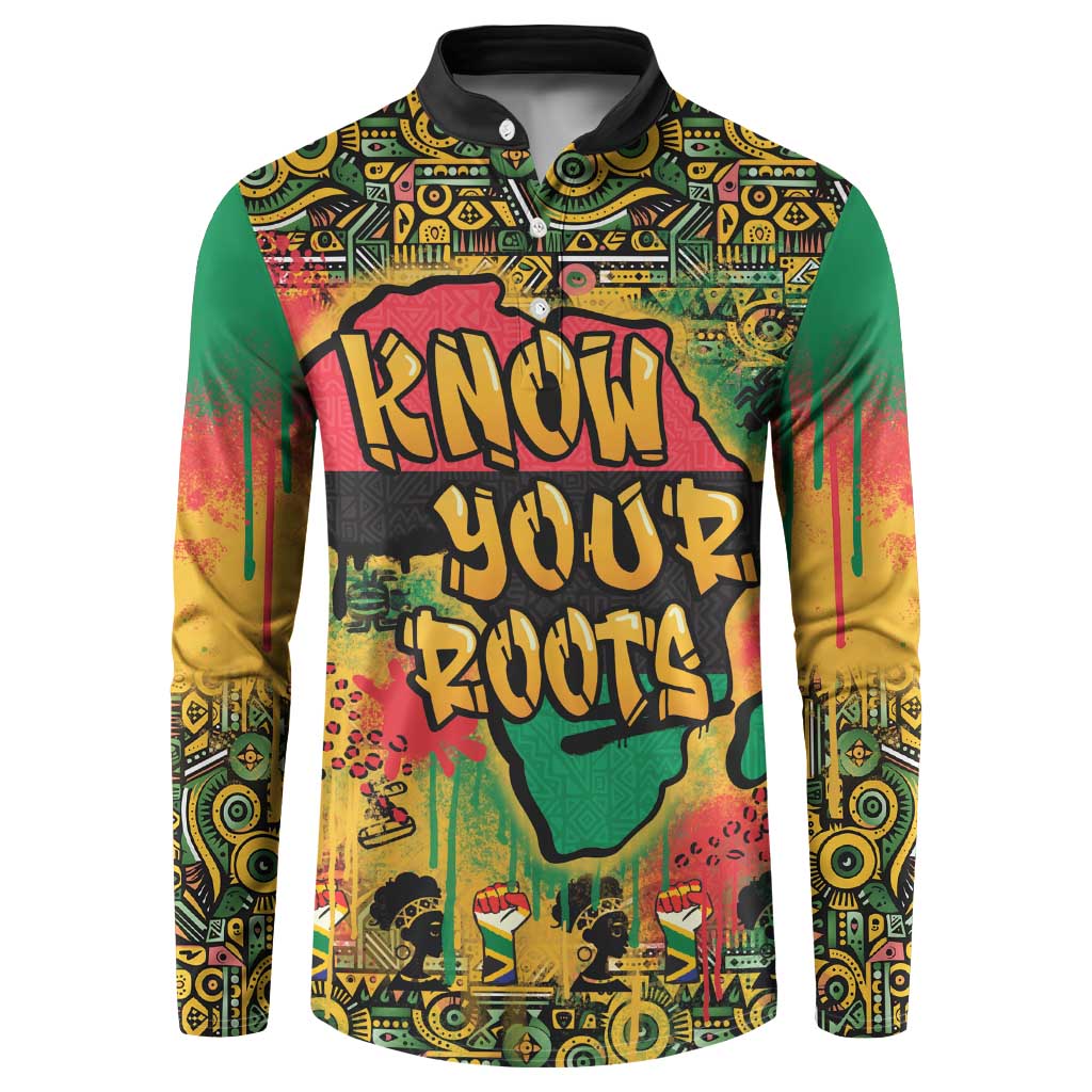 African Map Graffiti Button Sweatshirt Know You Roots - Wonder Print Shop
