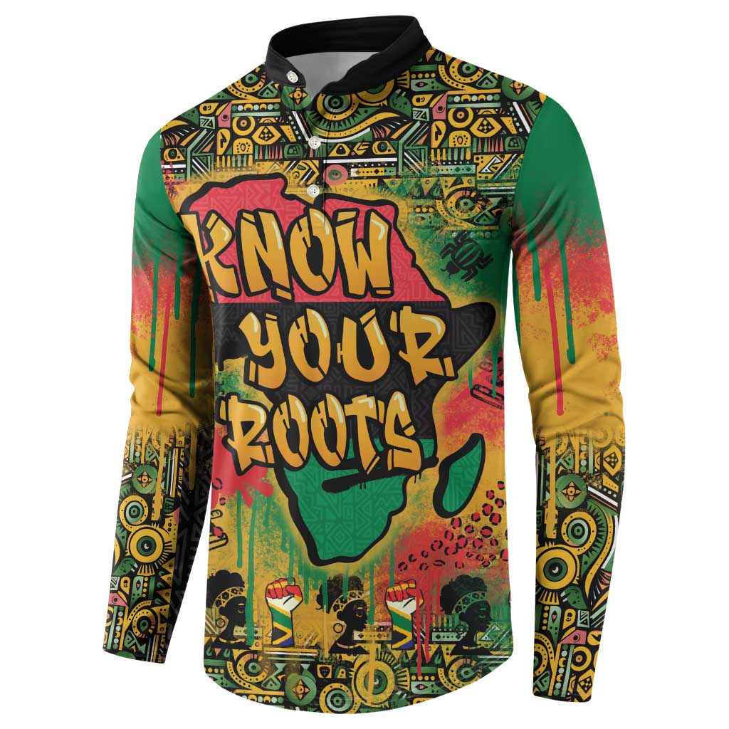 African Map Graffiti Button Sweatshirt Know You Roots - Wonder Print Shop