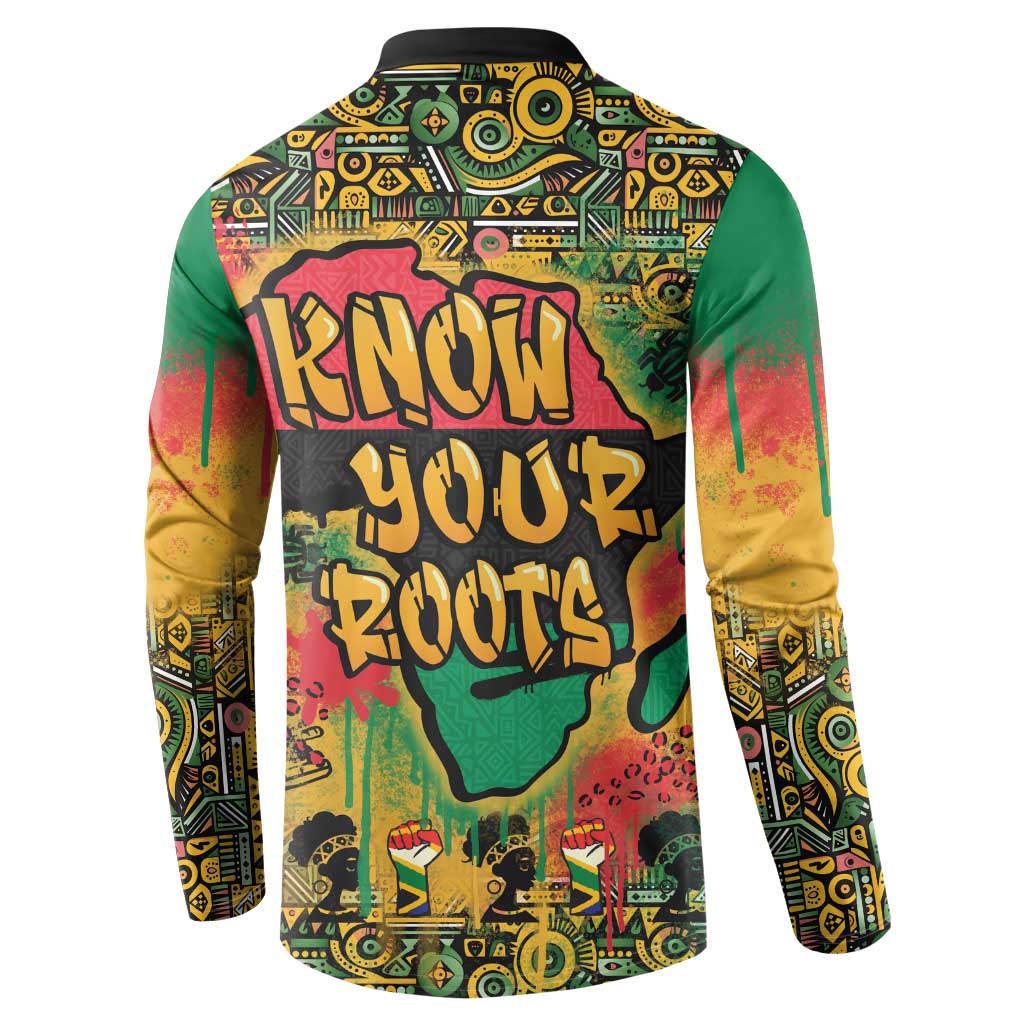African Map Graffiti Button Sweatshirt Know You Roots - Wonder Print Shop