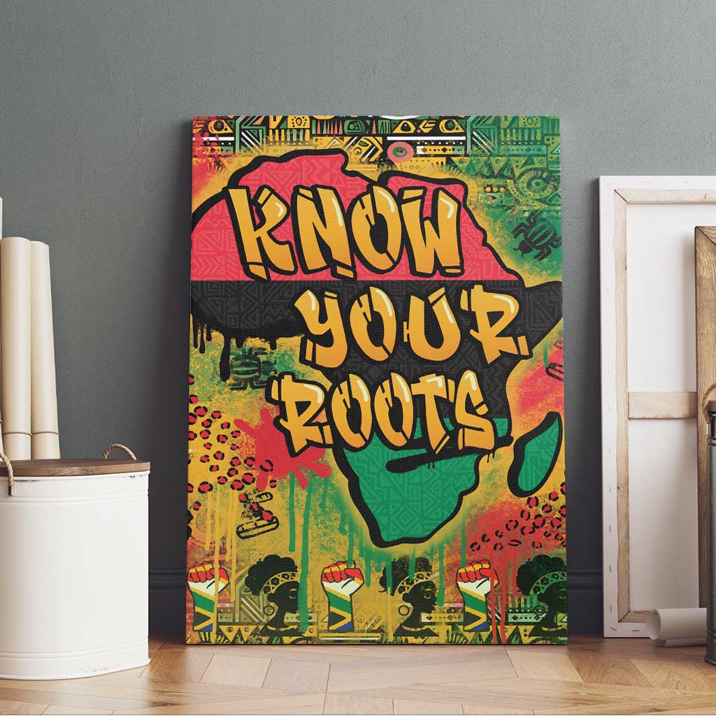 African Map Graffiti Canvas Wall Art Know You Roots - Wonder Print Shop
