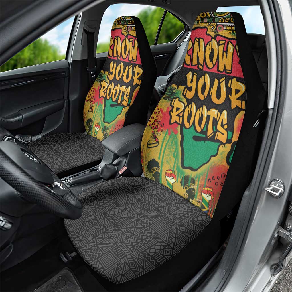 African Map Graffiti Car Seat Cover Know You Roots - Wonder Print Shop