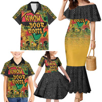 African Map Graffiti Family Matching Mermaid Dress and Hawaiian Shirt Know You Roots - Wonder Print Shop