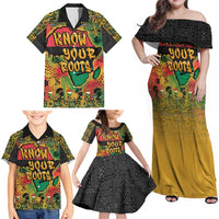 African Map Graffiti Family Matching Off Shoulder Maxi Dress and Hawaiian Shirt Know You Roots - Wonder Print Shop
