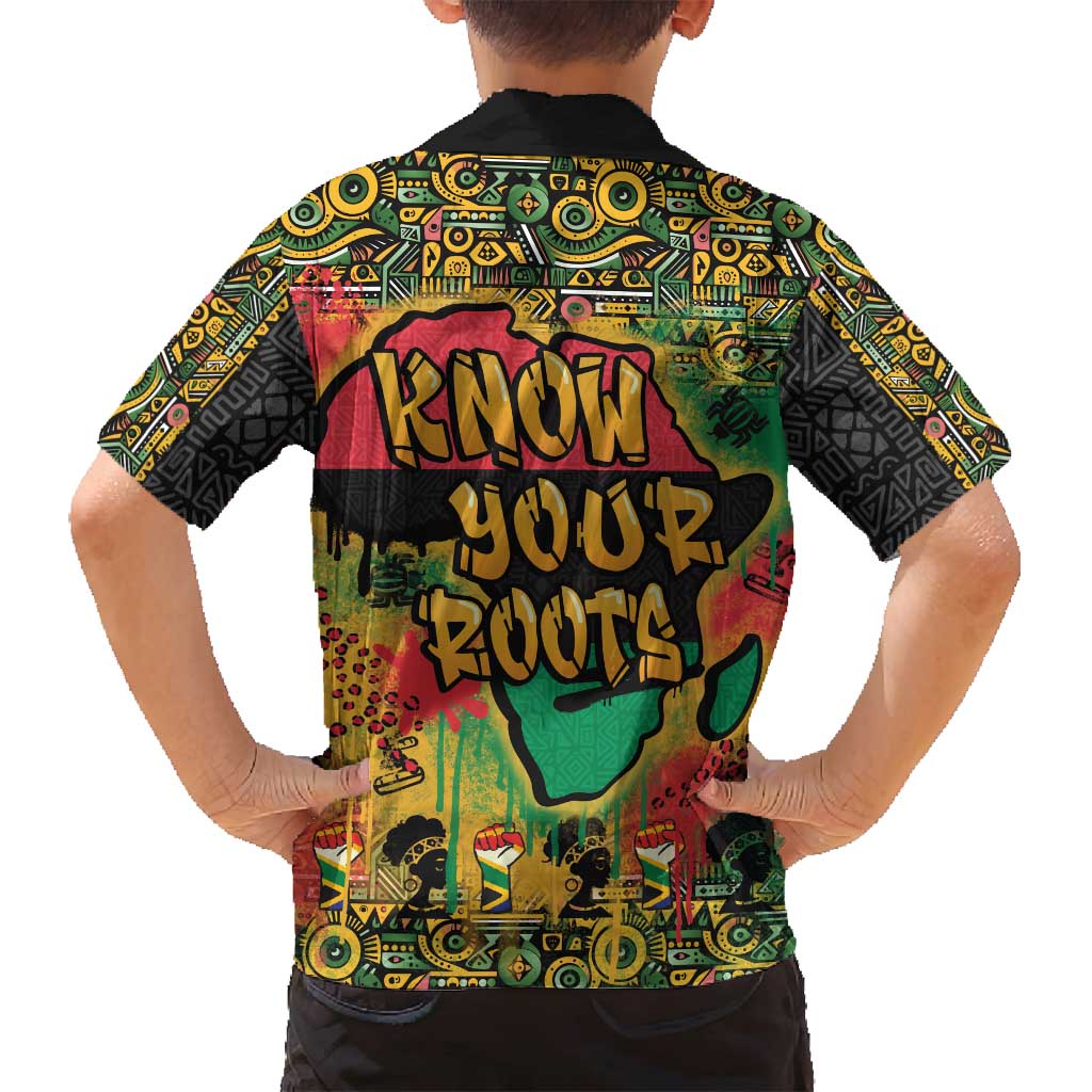 African Map Graffiti Family Matching Off Shoulder Short Dress and Hawaiian Shirt Know You Roots - Wonder Print Shop