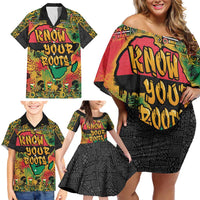 African Map Graffiti Family Matching Off Shoulder Short Dress and Hawaiian Shirt Know You Roots - Wonder Print Shop