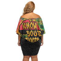 African Map Graffiti Family Matching Off Shoulder Short Dress and Hawaiian Shirt Know You Roots - Wonder Print Shop