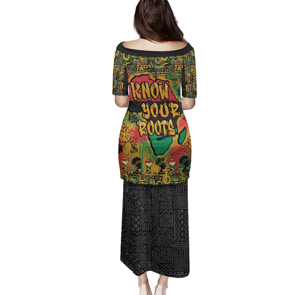 African Map Graffiti Family Matching Puletasi and Hawaiian Shirt Know You Roots - Wonder Print Shop