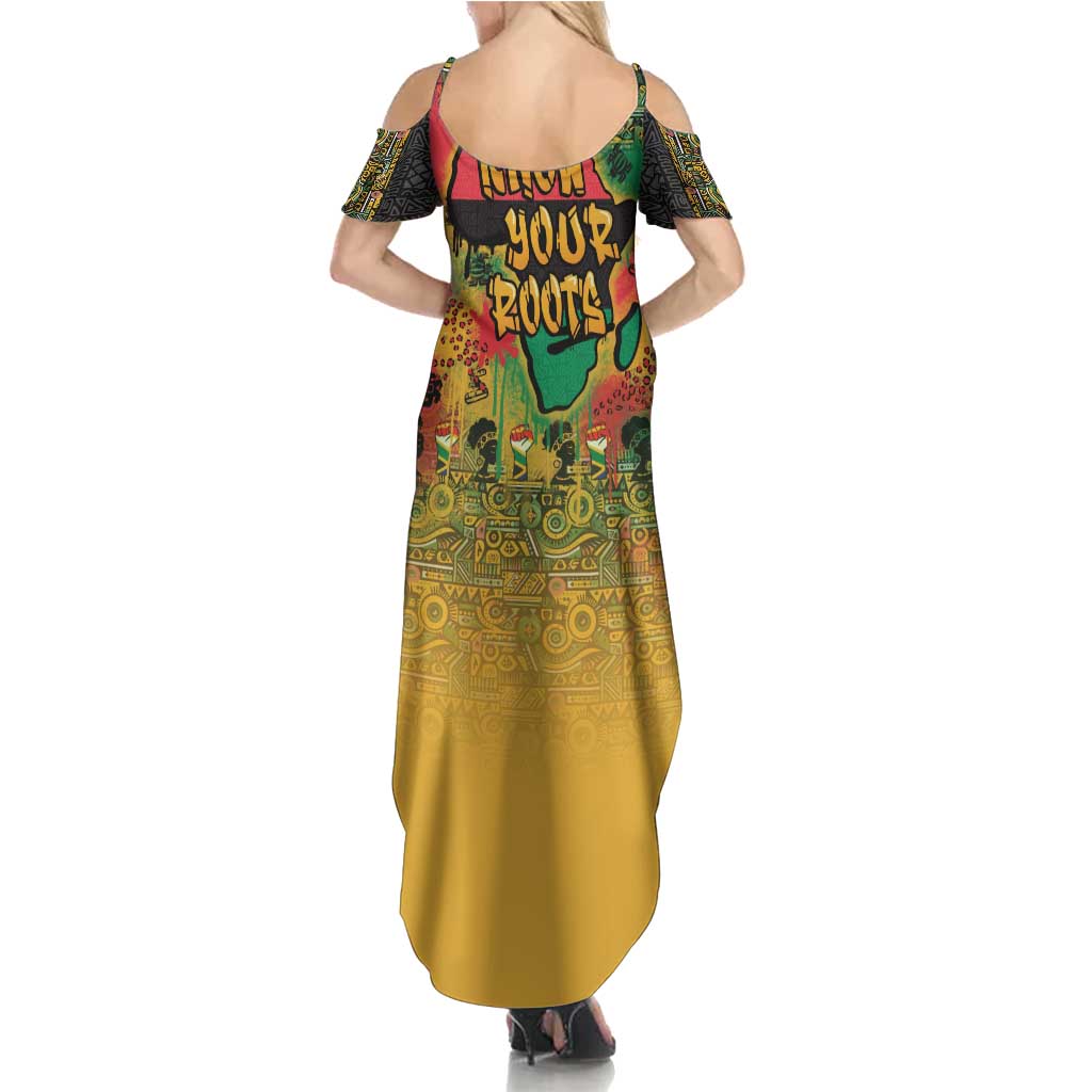 African Map Graffiti Family Matching Summer Maxi Dress and Hawaiian Shirt Know You Roots - Wonder Print Shop