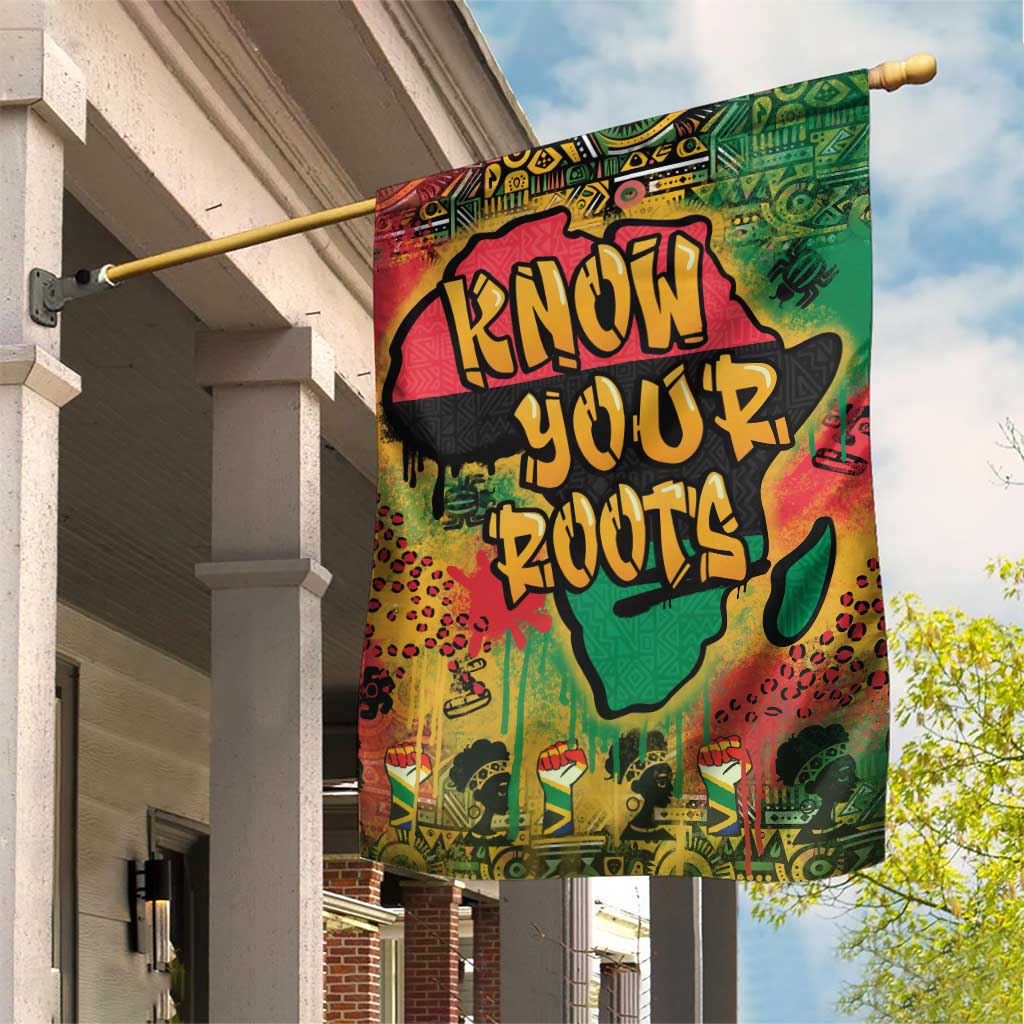 African Map Graffiti Garden Flag Know You Roots - Wonder Print Shop