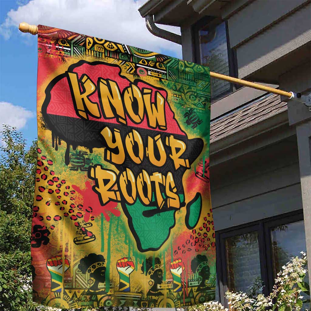 African Map Graffiti Garden Flag Know You Roots - Wonder Print Shop