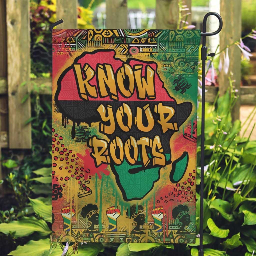 African Map Graffiti Garden Flag Know You Roots - Wonder Print Shop