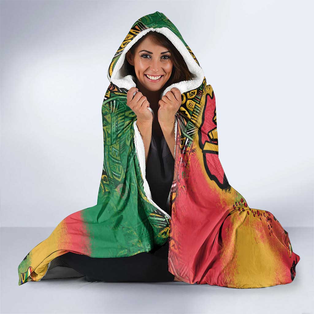 African Map Graffiti Hooded Blanket Know You Roots