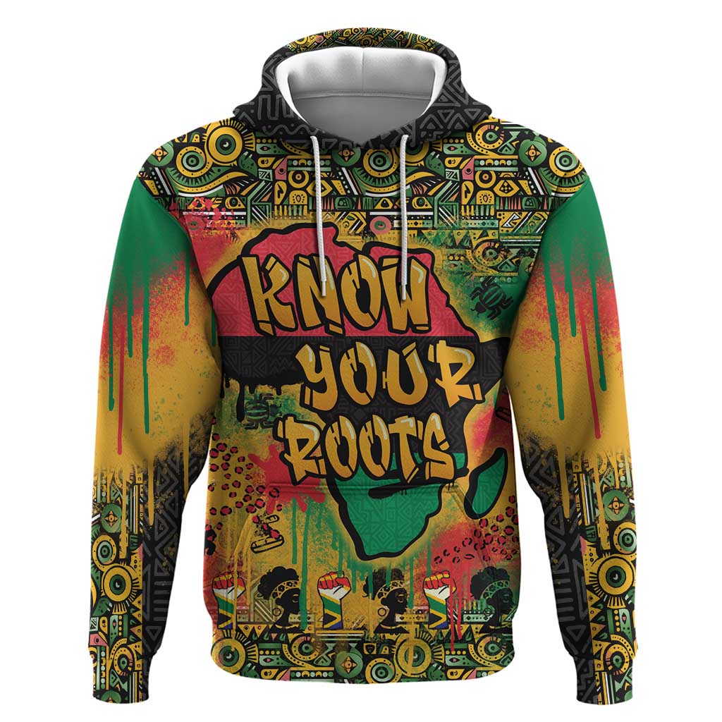 African Map Graffiti Hoodie Know You Roots - Wonder Print Shop