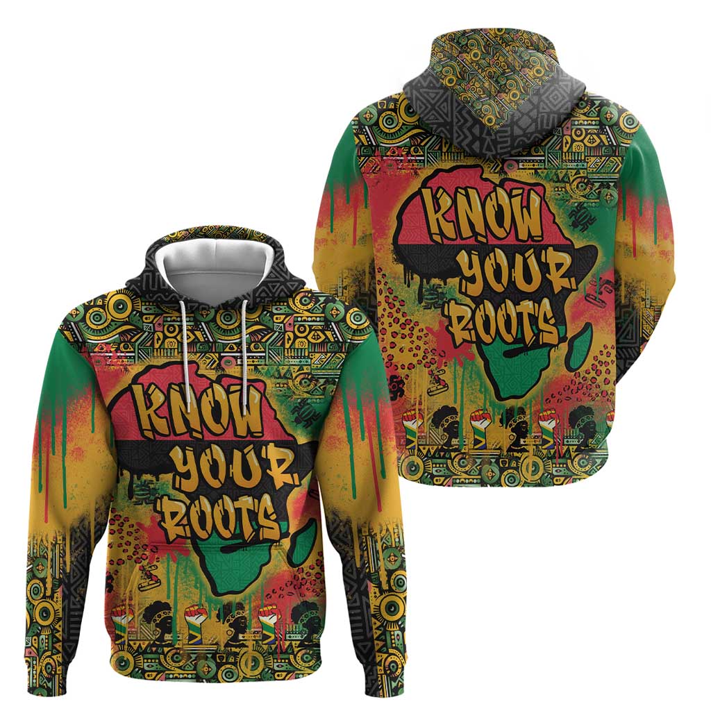 African Map Graffiti Hoodie Know You Roots - Wonder Print Shop