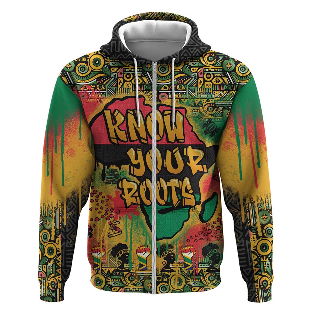 African Map Graffiti Hoodie Know You Roots - Wonder Print Shop