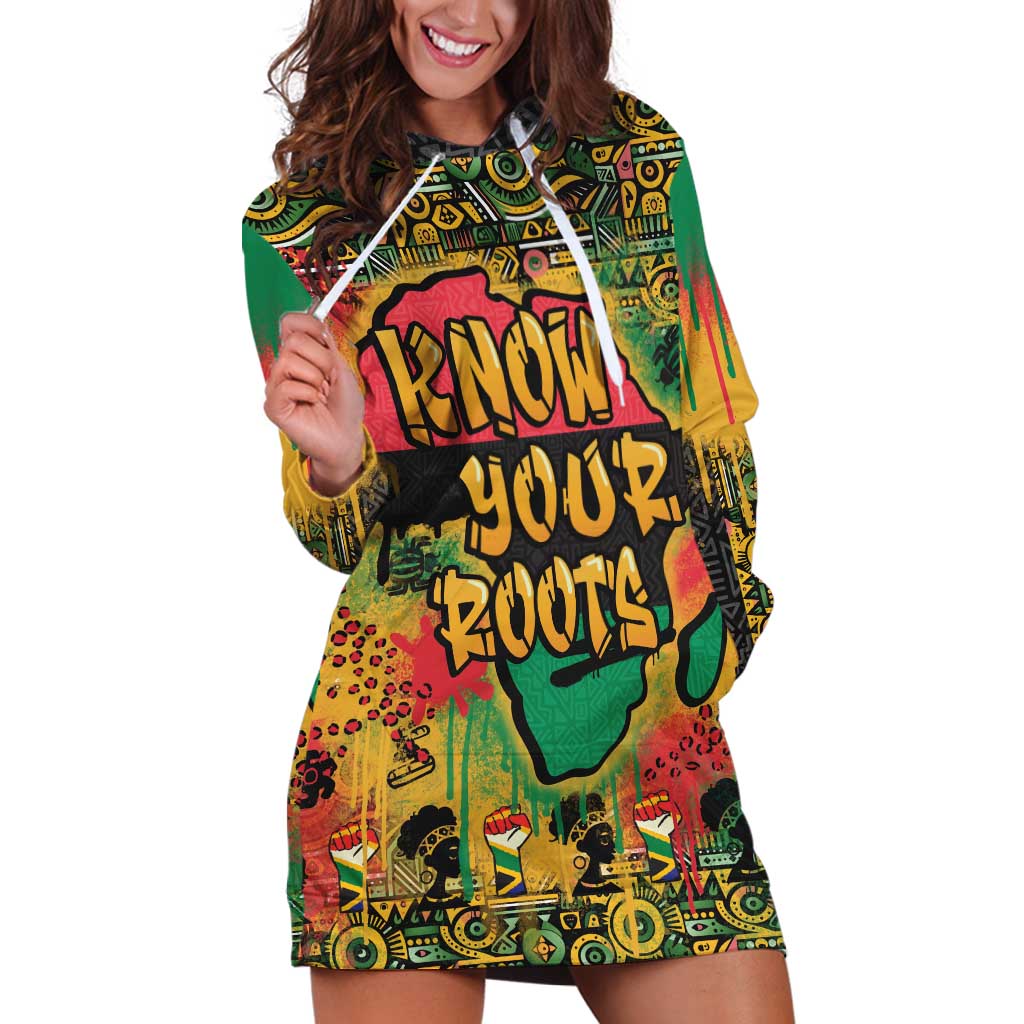African Map Graffiti Hoodie Dress Know You Roots - Wonder Print Shop