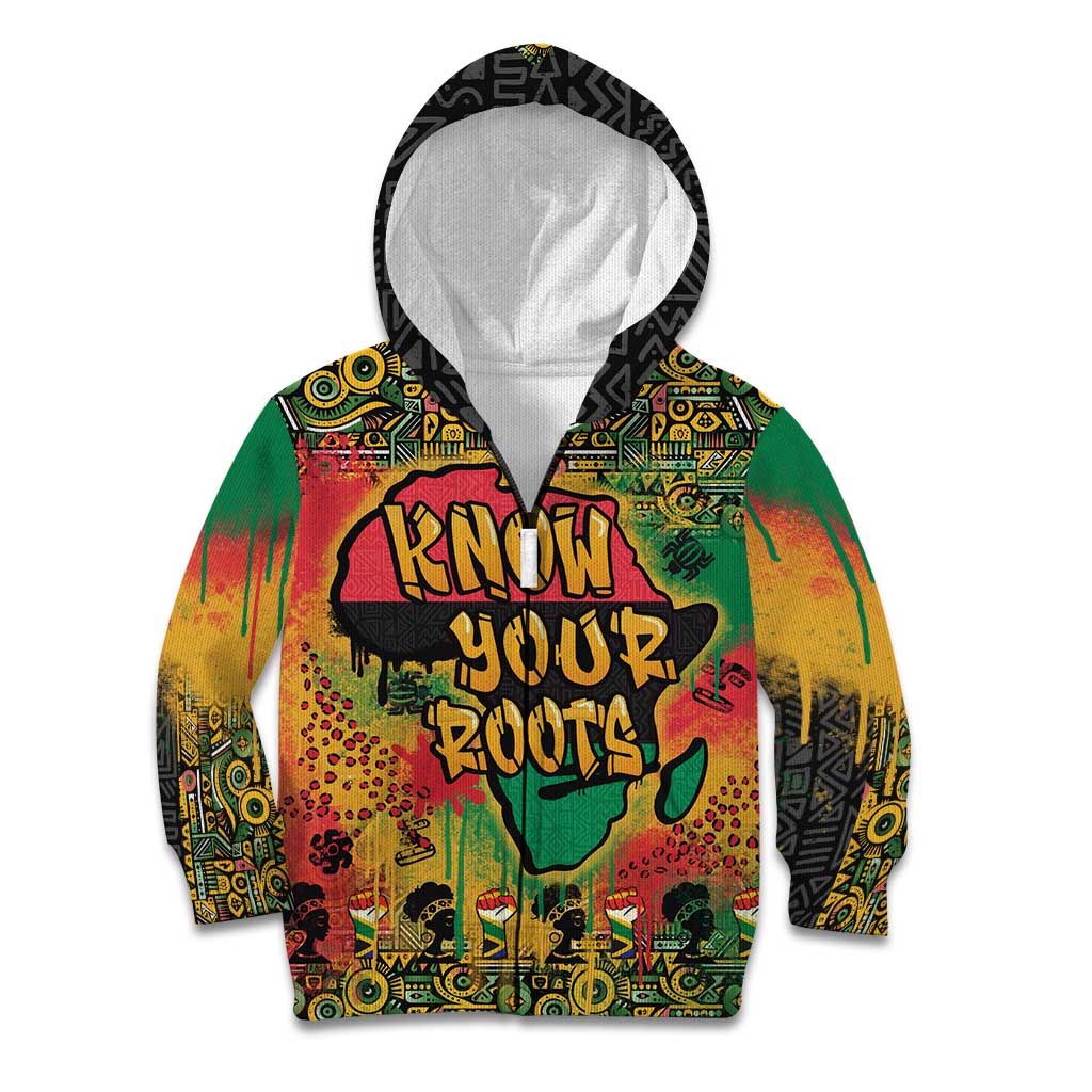 African Map Graffiti Kid Hoodie Know You Roots - Wonder Print Shop