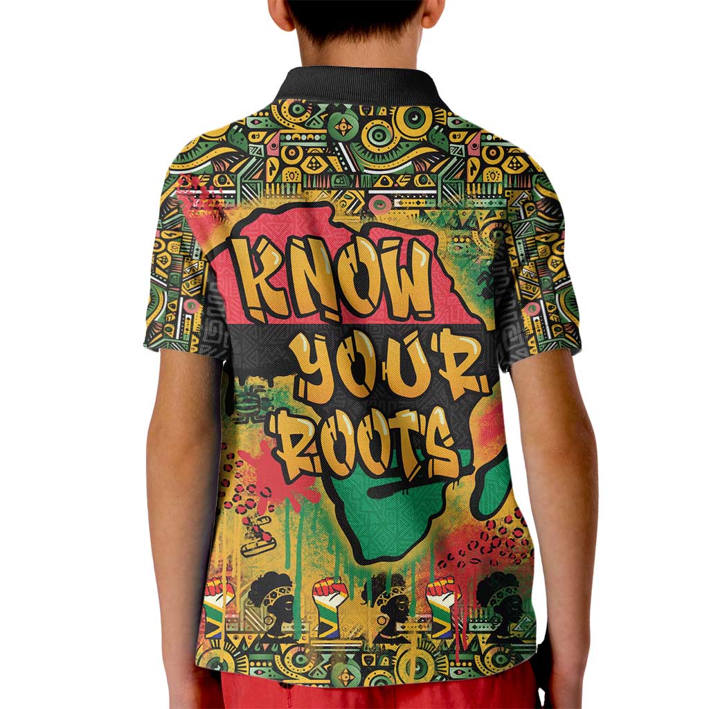 African Map Graffiti Kid Polo Shirt Know You Roots - Wonder Print Shop