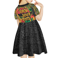 African Map Graffiti Kid Short Sleeve Dress Know You Roots - Wonder Print Shop