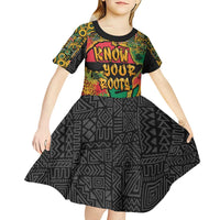African Map Graffiti Kid Short Sleeve Dress Know You Roots - Wonder Print Shop