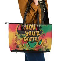 African Map Graffiti Leather Tote Bag Know You Roots - Wonder Print Shop