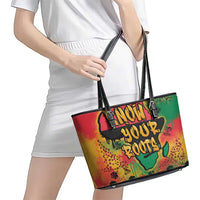 African Map Graffiti Leather Tote Bag Know You Roots - Wonder Print Shop
