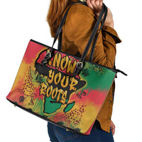 African Map Graffiti Leather Tote Bag Know You Roots - Wonder Print Shop