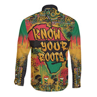 African Map Graffiti Long Sleeve Button Shirt Know You Roots - Wonder Print Shop