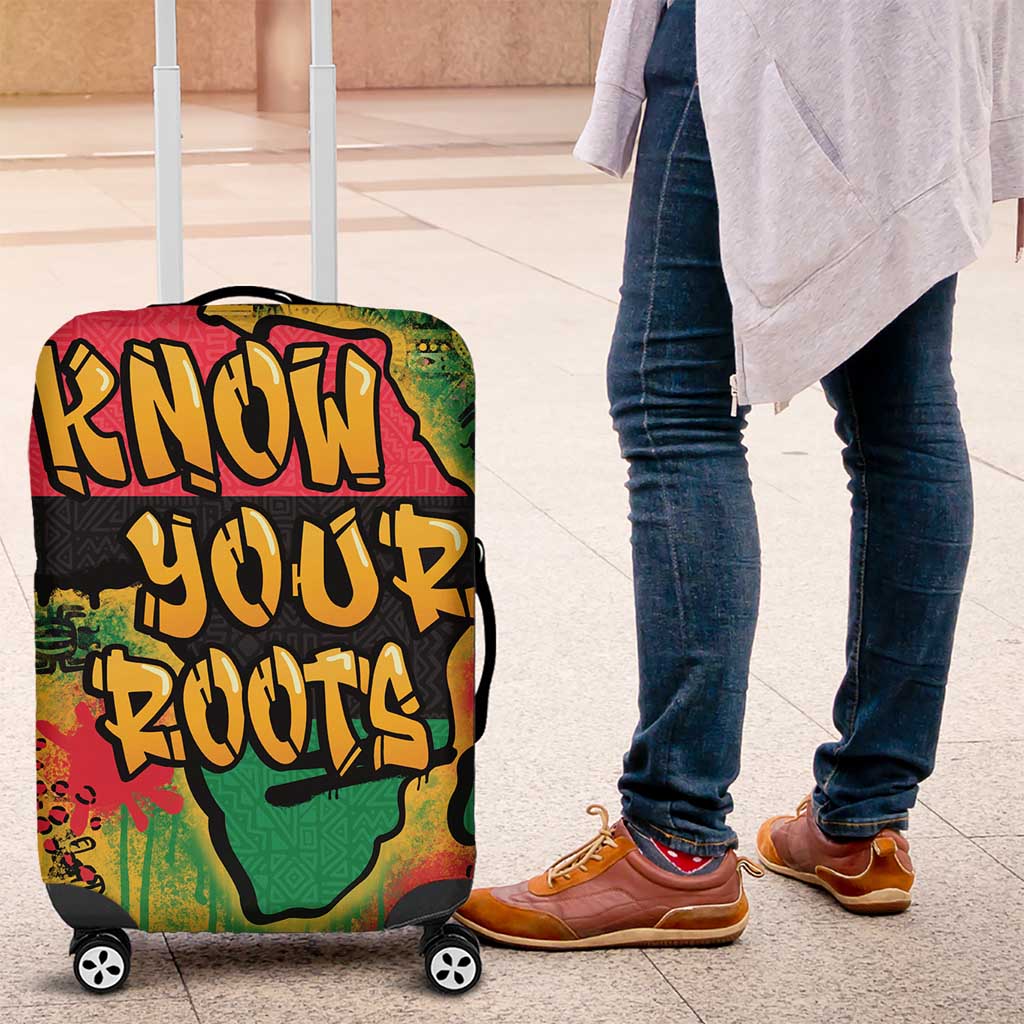 African Map Graffiti Luggage Cover Know You Roots - Wonder Print Shop