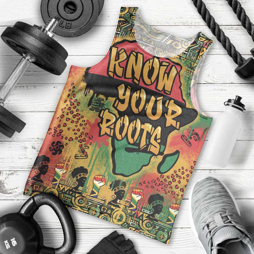 African Map Graffiti Men Tank Top Know You Roots - Wonder Print Shop