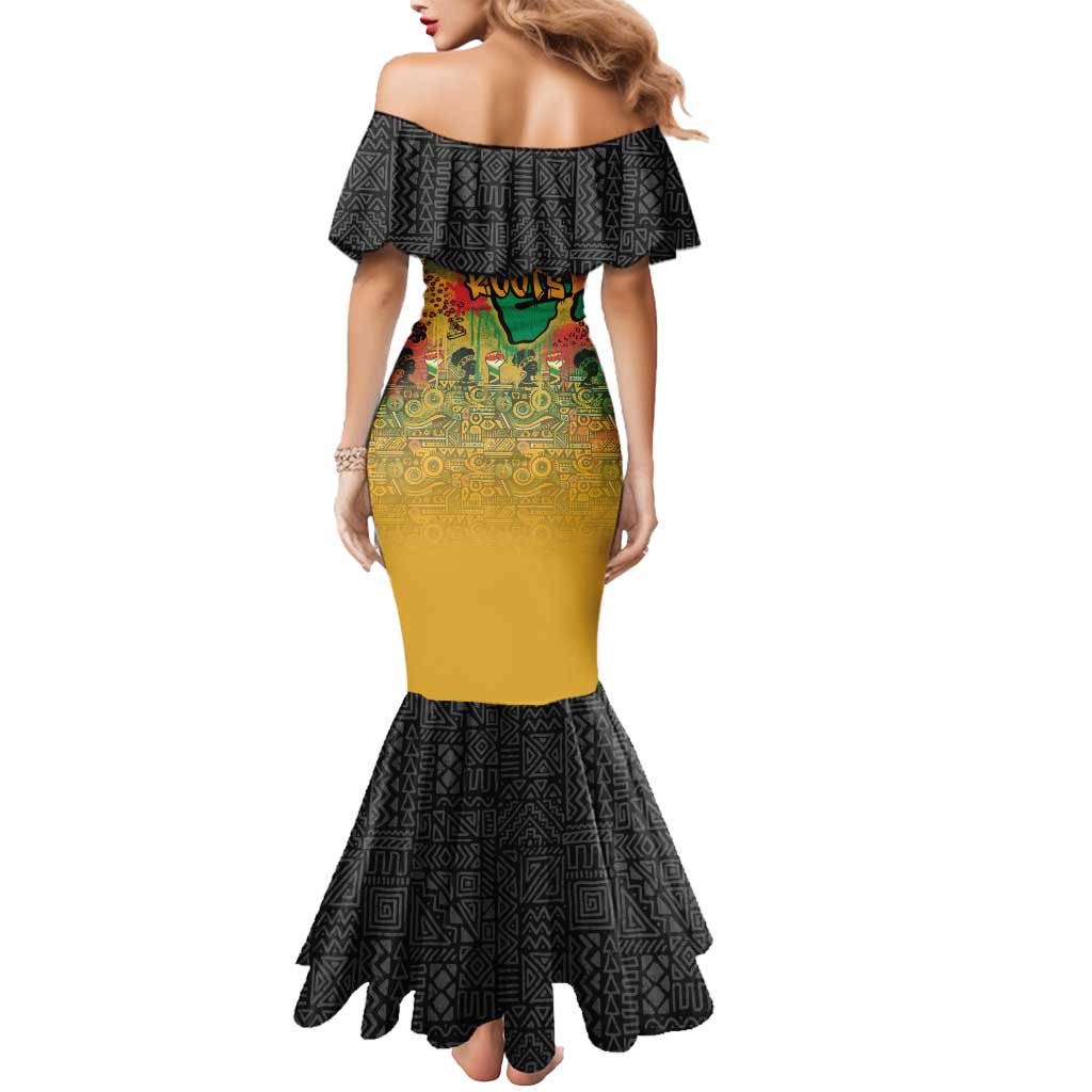 African Map Graffiti Mermaid Dress Know You Roots - Wonder Print Shop