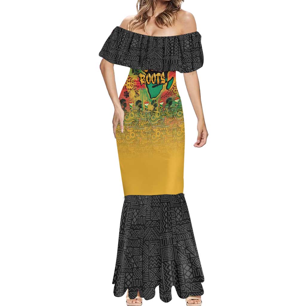 African Map Graffiti Mermaid Dress Know You Roots - Wonder Print Shop