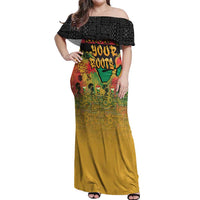 African Map Graffiti Off Shoulder Maxi Dress Know You Roots - Wonder Print Shop