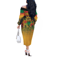 African Map Graffiti Off The Shoulder Long Sleeve Dress Know You Roots - Wonder Print Shop