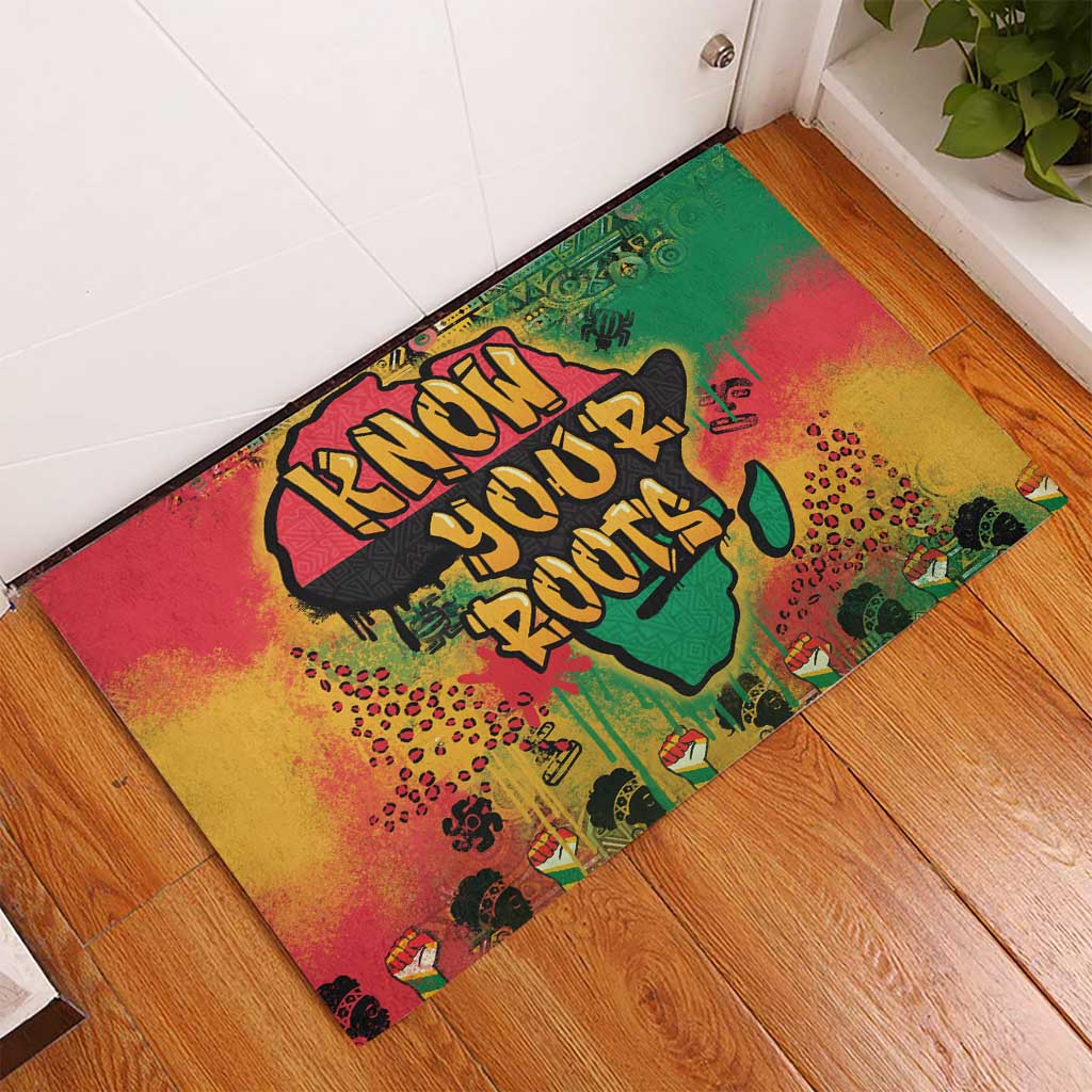 African Map Graffiti Rubber Doormat Know You Roots - Wonder Print Shop