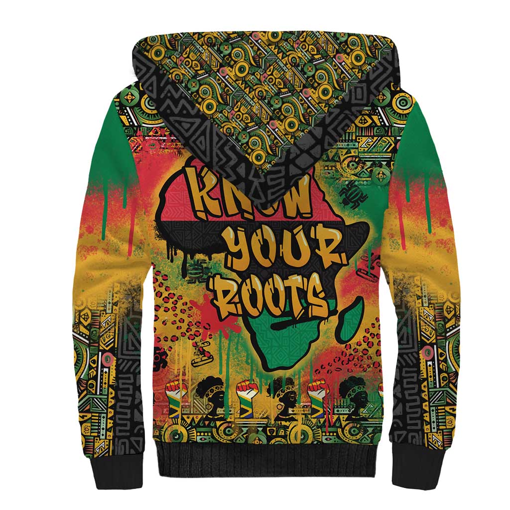African Map Graffiti Sherpa Hoodie Know You Roots - Wonder Print Shop