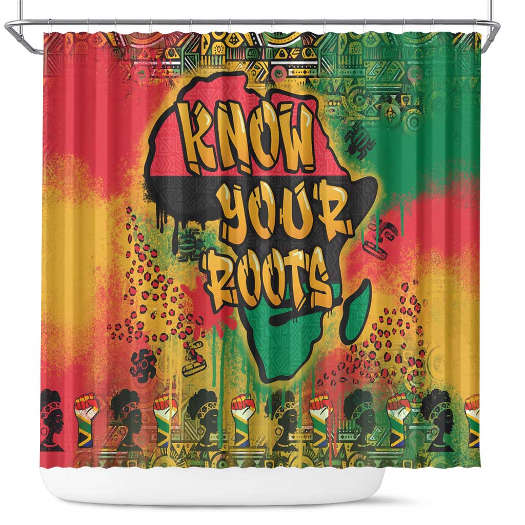 African Map Graffiti Shower Curtain Know You Roots