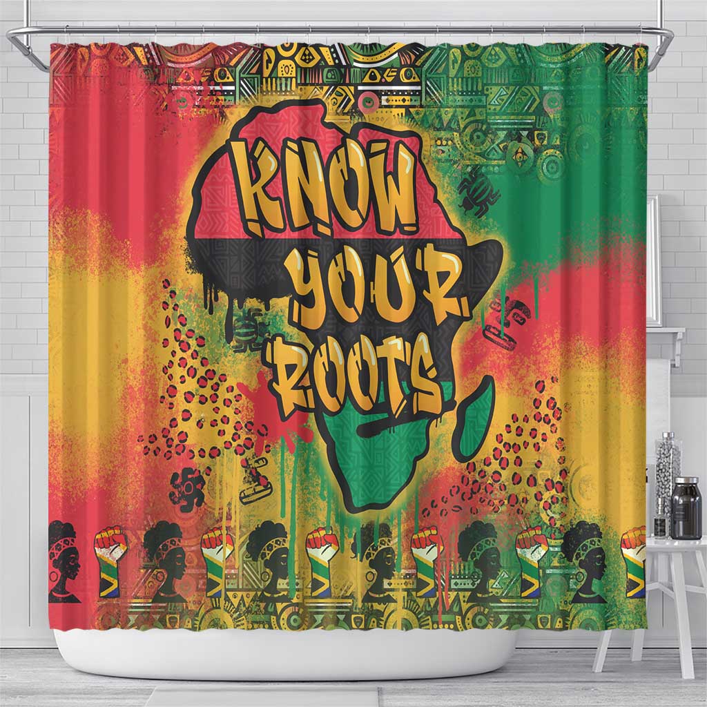 African Map Graffiti Shower Curtain Know You Roots