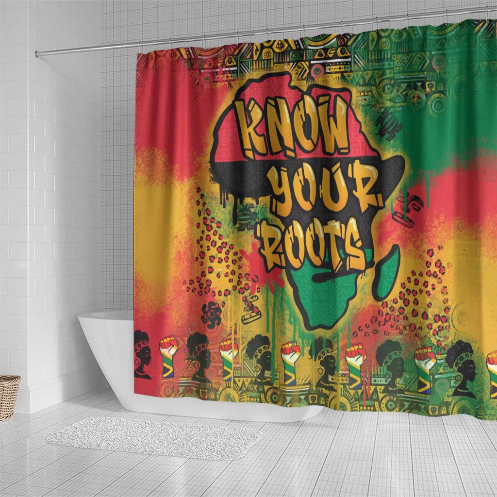 African Map Graffiti Shower Curtain Know You Roots
