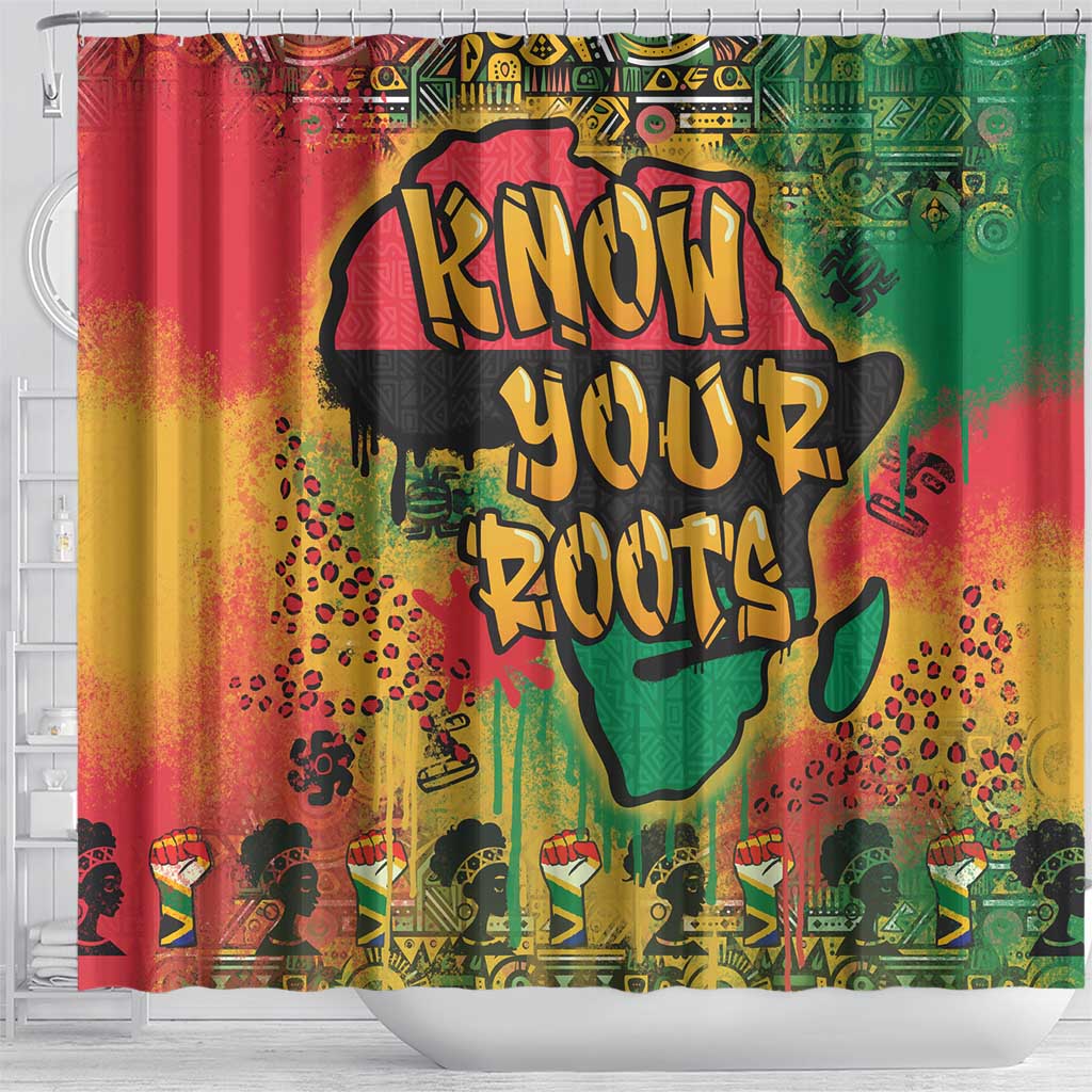 African Map Graffiti Shower Curtain Know You Roots